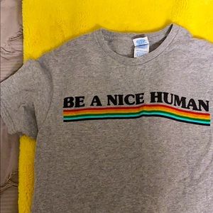 Be A Nice Human Grey Tshirt Women’s Cut Small Top